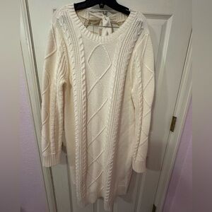 Torrid Cream Cable Knit Mini Dress 1x